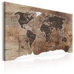 Kép - World Map: Wooden Mosaic