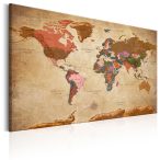 Kép - World Map: Brown Elegance