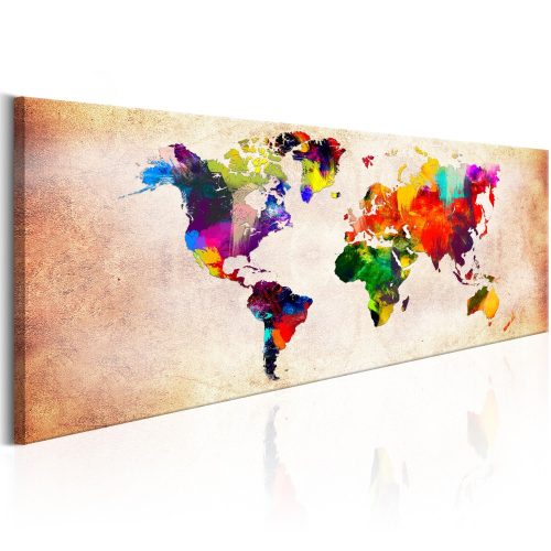 Kép - falitérkép - World Map: Colourful Ramble Világtérkép 150x50
