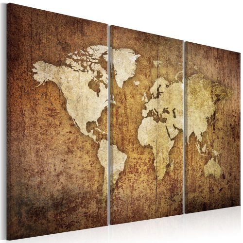  Kép - falitérkép - World Map: Brown Texture Világtérkép 90x60