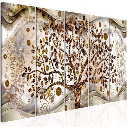 Kép - Tree and Waves (5 Parts) Brown 200x80