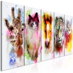 Kép - Watercolour Animals (5 Parts) Narrow