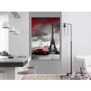 Vászonkép - Red Car in Paris (1 Part) Vertical 80x120