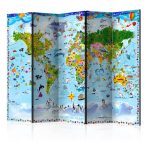 Paraván - World Map for Kids II [Room Dividers]