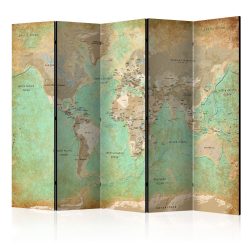   Paraván térkép - Turquoise World Map  [Room Dividers] Világtérkép 225x172