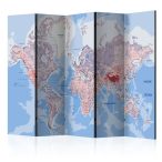   Paraván térkép - Room divider – World map Világtérkép  225x172