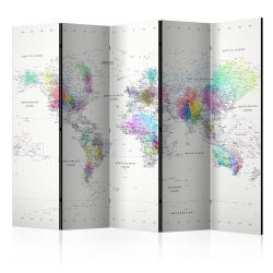   Paraván térkép - Room divider – White-colorful world map Világtérkép 225x172