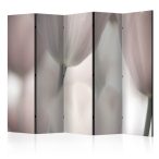   Paraván - Tulips fine art - black and white II [Room Dividers] - 5 részes 225x172