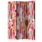   Paraván - Cutlery - pink and violet [Room Dividers]-3 részes 135x172
