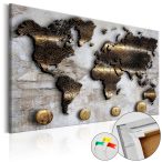 Kép parafán - Golden Journey [Cork Map] 120x80