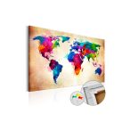 Kép parafán - Colourful Ranger  [Cork Map] 120x80