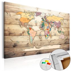    Kép parafán - The World at Your Fingertips [Cork Map]  Parafa világtérkép - vászonkép 90x60