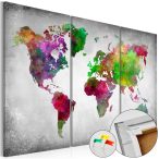 Kép parafán - Diversity of World [Cork Map] 120x80