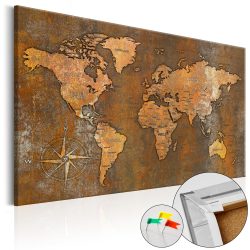    Kép parafán - Rusty World [Cork Map]  Parafa világtérkép - vászonkép 60x40