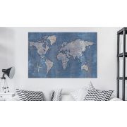 Kép parafán - Sapphire Planet [Cork Map]  Parafa világtérkép - vászonkép 120x80