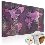   Kép parafán - Amethyst Map [Cork Map]  Parafa világtérkép - vászonkép 60x40