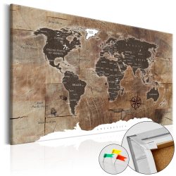    Kép parafán - Wooden Mosaic [Cork Map]  Parafa világtérkép - vászonkép 120x80