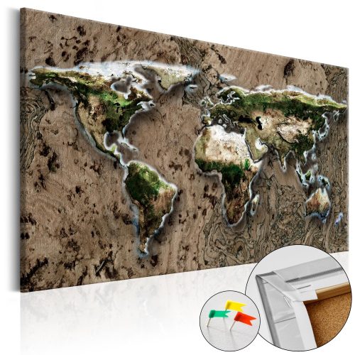Kép parafán - Wild World [Cork Map]  Parafa világtérkép - vászonkép 90x60