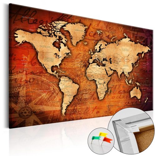 Kép parafán - Amber World [Cork Map] 120x80