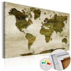   Kép parafán - Forest Planet [Cork Map]  Parafa világtérkép - vászonkép 120x80