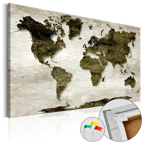 Kép parafán - Green Planet [Cork Map]  Parafa világtérkép - vászonkép 90x60