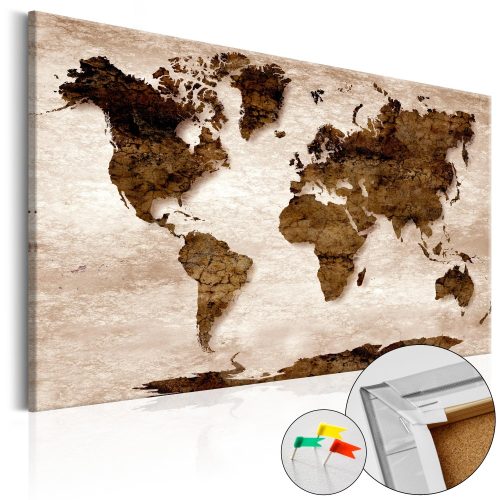 Kép parafán - The Brown Earth [Cork Map]  Parafa világtérkép - vászonkép 60x40