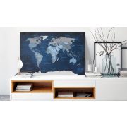 Kép parafán - Dark Blue World [Cork Map] 120x80