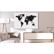 Kép parafán - World Map: Black & White Elegance [Cork Map] 120x80