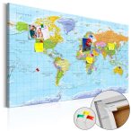     Kép parafán - Orbis Terrarum [Cork Map]  Parafa világtérkép - vászonkép 120x80