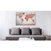 Kép parafán - Brick World [Cork Map]  Parafa világtérkép - vászonkép 90x60