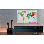 Kép parafán - Maps: Colourful Finesse [Cork Map]  Parafa világtérkép - vászonkép 120x80