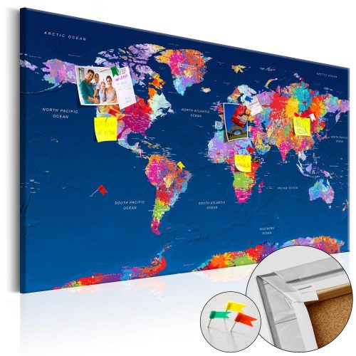 Kép parafán - World Map: Artistic Fantasy Parafa világtérkép - vászonkép 90x60