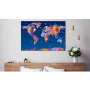 Kép parafán - World Map: Artistic Fantasy Parafa világtérkép - vászonkép 120x80
