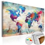   Kép parafán - World Map: Colourful Madness [Cork Map] 120x80