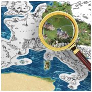 Európa kaparós térkép - Arany DELUXE XL gold, lekaparható Európa térkép angol nyelvű 66x90 cm