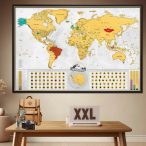   Kaparós világtérkép - Blanc kiadás arany XXL  - gold, angol nyelvű 117x78 cm