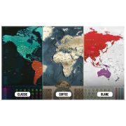 Kaparós világtérkép - Blanc kiadás ezüst XXL  - silver, angol nyelvű 117x78 cm