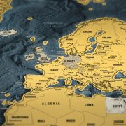 Kaparós világtérkép - Coffee Edition Gold XXL - gold, kaparós térkép angol nyelvű 117x78 cm