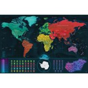 Kaparós világtérkép - magyar változat Deluxe XL gold, lekaparható térkép magyar nyelvű 90x60 cm