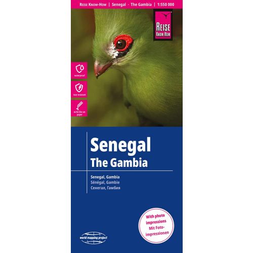 Gambia térkép, Senegal térkép Reise 1:550 000 Szenegál térkép