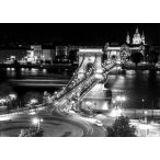   Budapest vászonkép keretre kifeszítve, éjszakai lánchíd látkép vászonkép, Budapest látkép vászon nyomat vakrámán 140x100 cm