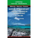   Horvátország térkép, Adriai tengerpart térképe, Horvát tengerpart térkép, Adria térkép Szarvas - Hibernia 1:160 000 