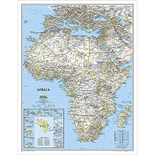 Afrika falitérkép ország színezéssel National Geographic 61 x 78 cm