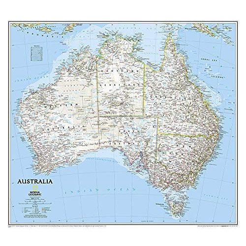 Ausztrália falitérkép National Geographic ország színezéssel 1:4 560 000  76x69 cm