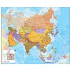   Ázsia falitérkép National Geographic 120x100 cm - politikai Ázsia térkép - színes