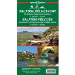   Vízálló Balaton turistatérkép, laminált Balaton-felvidék turistatérkép 1:25 000 Balaton és környéke, Balaton kerékpáros térkép, Déli-Bakony térkép