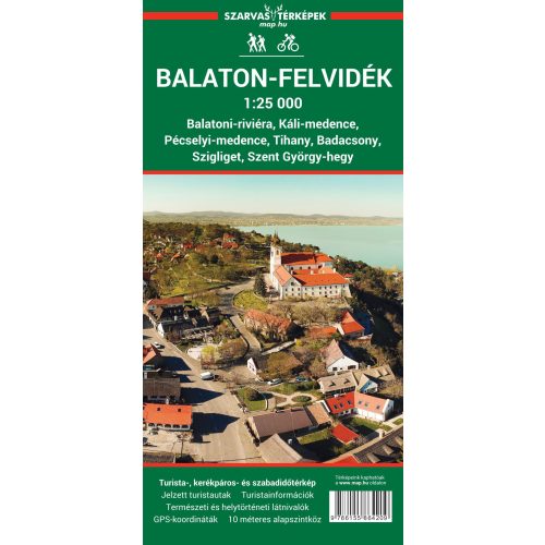 Balaton turistatérkép, Balaton-felvidék turistatérkép 1:25 000 Balaton és környéke, Balaton kerékpáros térkép, Déli-Bakony térkép 2024.