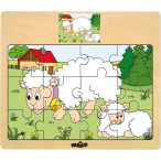 Woodyland Fa puzzle kisbárányok 12 db-os