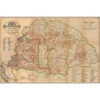   Régi Magyarország bortérkép, Magyarország borászati térképe, fémléces, fóliás falitérkép 68x49 cm