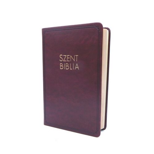 Közepes Biblia Károli Gáspár fordítás - Bordó Biblia bőrhatású 13x19 cm